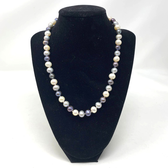 Ross Simons 14K Accents with 10-12mm Multicolored Pearl Necklace. - Picture 1 of 7